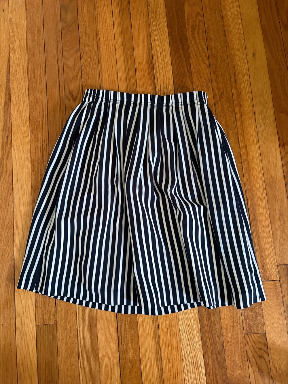 J. Crew Women’s Navy and White Striped A-Line Skirt